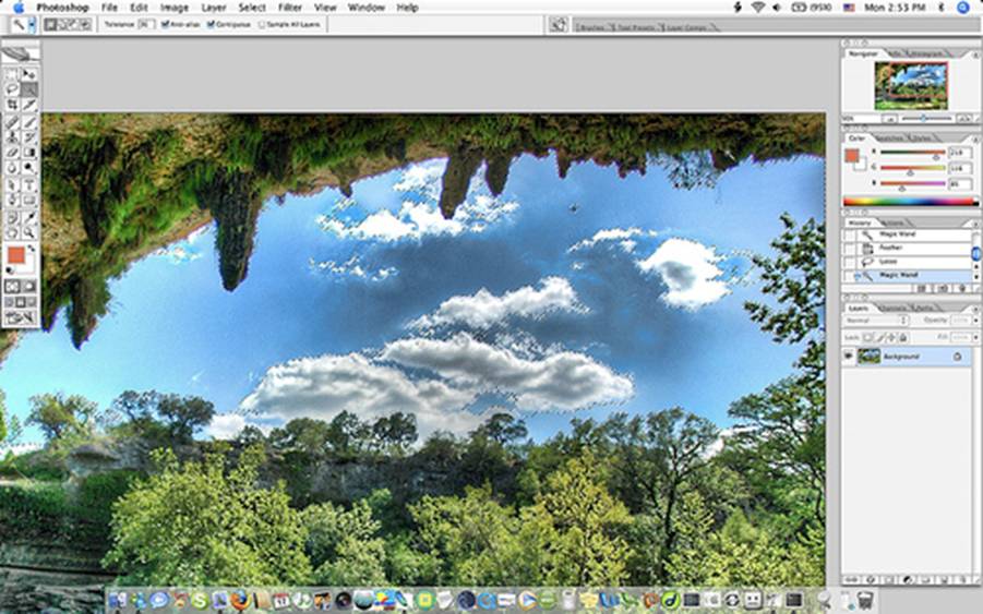 HDR Tutorial Screen W - Selection before Gaussian Blur sky to decrease noise